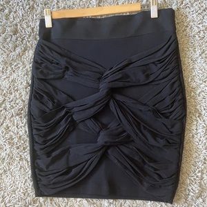 Sfera black skirt with chiffon crisscross
